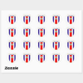 Costa Rica Vlag Shield Ronde Sticker (Vel)