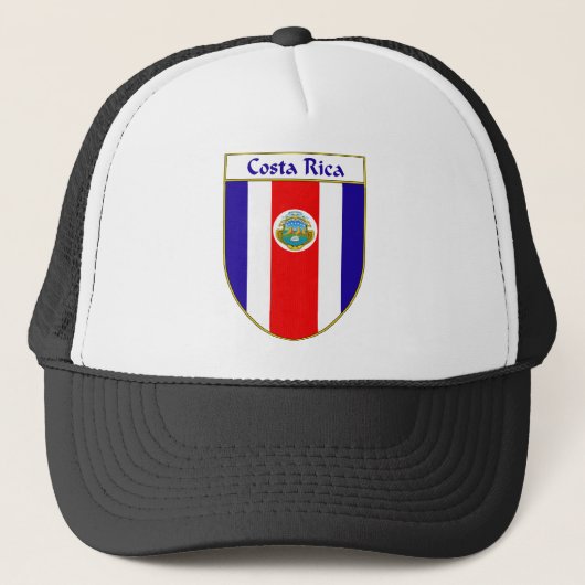 Costa Rica Vlag Shield Trucker Pet (Voorkant)