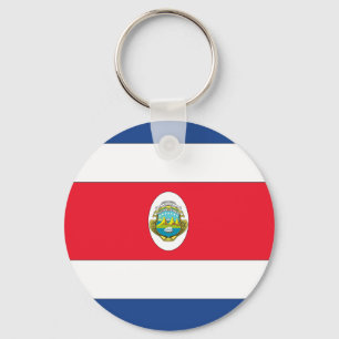 Costa Rica Vlag Sleutelhanger, Basis Button Sleute Sleutelhanger