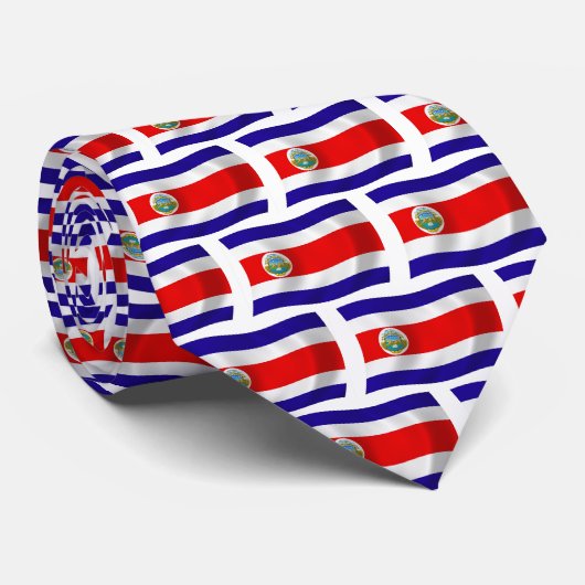 Costa Rica Vlag Stropdas (Opgerold)