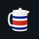 Costa Rica Vlag theepot<br><div class="desc">Voeg een vleugje Costa Ricaanse trots toe aan je theetijd met onze elegante theepot met de vlag van Costa Rica! Deze theepot is gemaakt met nauwgezette aandacht voor detail en is meer dan alleen een functioneel item - het is een viering van het erfgoed en de culturele trots van Costa...</div>