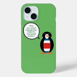 Costa Rica Vlag Wilde Dieren Pinguïn Persoonlijke iPhone 15 Case