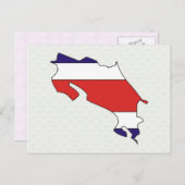 Costa Rica - Vlaggenkaart, volledige grootte Briefkaart (Voorkant / Achterkant)