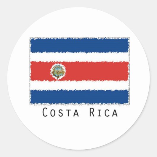 Costa Rica-vlagstickers- set van 20 Ronde Sticker (Voorkant)
