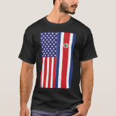 Costa Rica VS Vlag Amerikaans Vida Costa Ricaans L T-shirt (Voorkant)