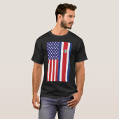 Costa Rica VS Vlag Amerikaans Vida Costa Ricaans L T-shirt (Voorkant volledig)