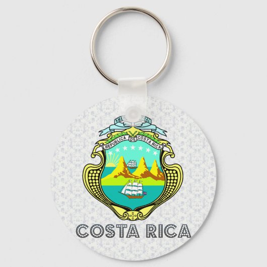 Costa Rica Wapen Sleutelhanger (Voorkant)