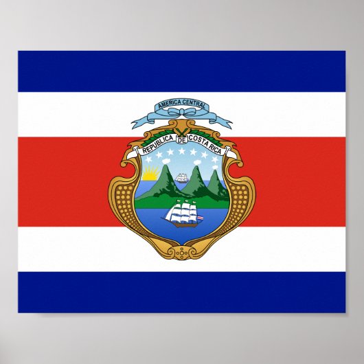 Costa Rica (wapen/vlag) Poster (Voorkant)