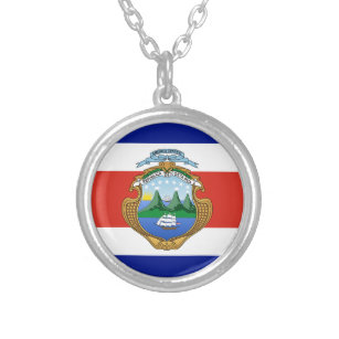 Costa Rica (wapen/vlag) Zilver Vergulden Ketting