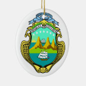Costa Rica wapenschild Keramisch Ornament (Rechts)