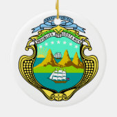 Costa Rica wapenschild Keramisch Ornament (Achterkant)