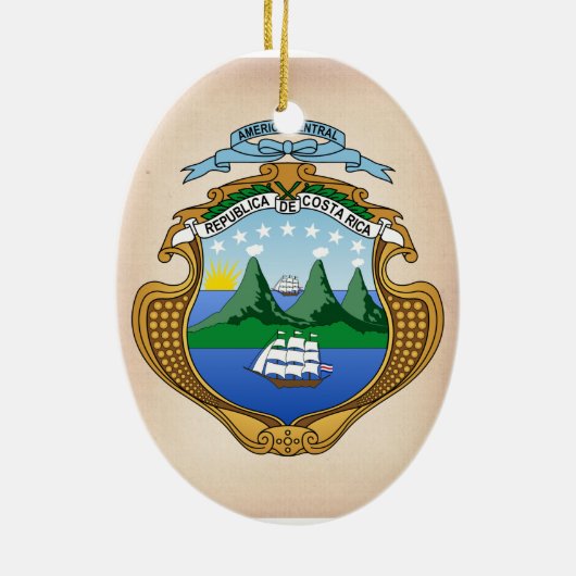 Costa Rica wapenstilstand Keramisch Ornament (Achterkant)