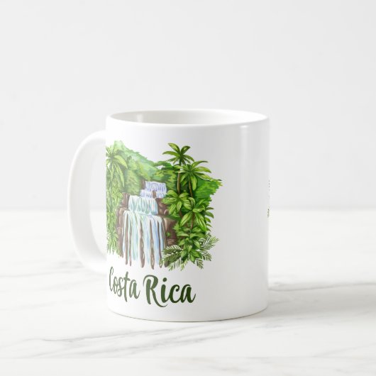 Costa Rica Waterval Coffee Mok (Voorkant links)