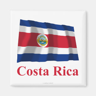 Costa Rica Waving Flag met naam Magneet