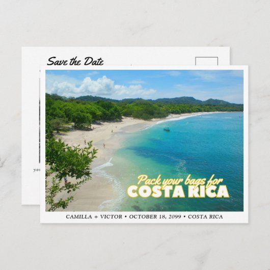 Costa Rica Wedding Save the Date Briefkaart (Voorkant / Achterkant)