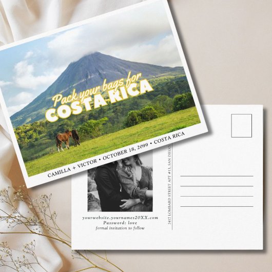 Costa Rica Wedding Save the Date Briefkaart