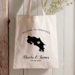 Costa Rica Wedding Welcome Bag, Black & Gold Tote Bag<br><div class="desc">Het weekend van de bruiloft heet cadeautas voor gasten uit de stad voor je bruiloft,  met afbeelding van Costa Rica,  met gouden hart.  Vul het tas met je favoriete godies.</div>