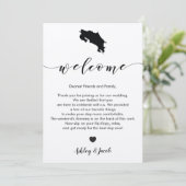 Costa Rica Wedding Welkomstbrief & reiskaart Programmakaart (Staand voorkant)