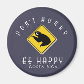 Costa Rica: Wees niet te snel blij met Sloth Blue Magneet (Voorkant)