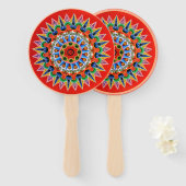 Costa Ricaan Oxcartwheel Kunst Handwaaier (Voorkant en achterkant)