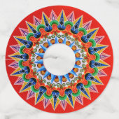 Costa Ricaan Oxcartwheel Kunst Wijnglaslabel (Voorkant)