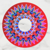 Costa Ricaan Oxcartwheel Kunst Wijnglaslabel (Achterkant)