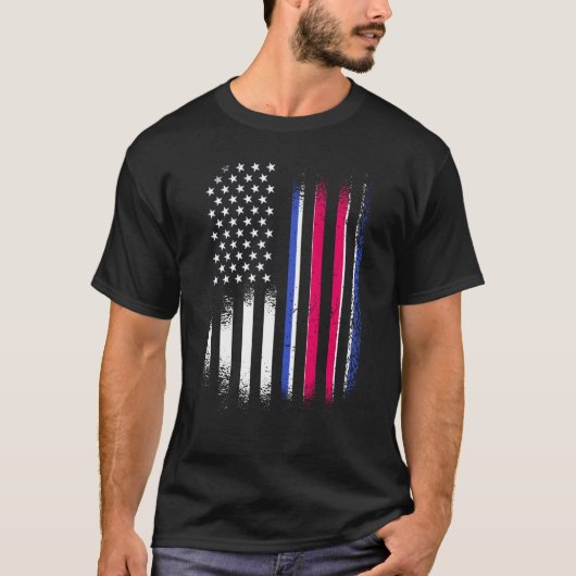 Costa Ricaans Amerikaans patriot Groot Land Vereni T-shirt (Voorkant)