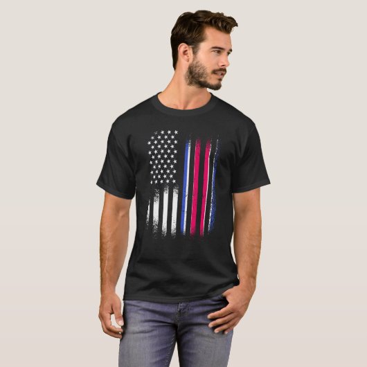 Costa Ricaans Amerikaans patriot Groot Land Vereni T-shirt (Voorkant volledig)