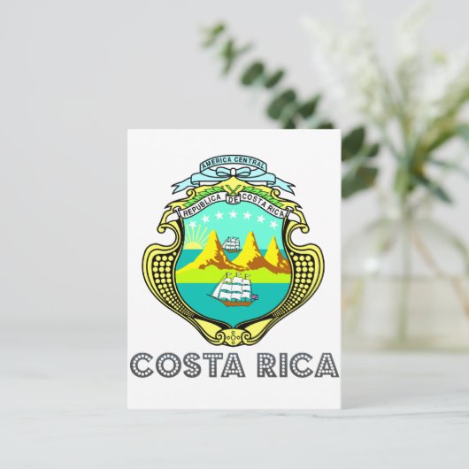 Costa Ricaans Emblem Briefkaart (Staand voorkant)