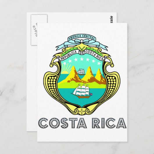 Costa Ricaans Emblem Briefkaart (Voorkant / Achterkant)