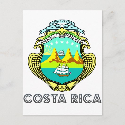 Costa Ricaans Emblem Briefkaart (Voorkant)