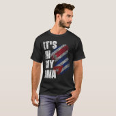 Costa Ricaans en Cuban Mix DNA-vlaggenerfgoed T-shirt (Voorkant volledig)