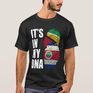 Costa Ricaans en Guyaans mengen DNA-vlag erfgoed T-shirt
