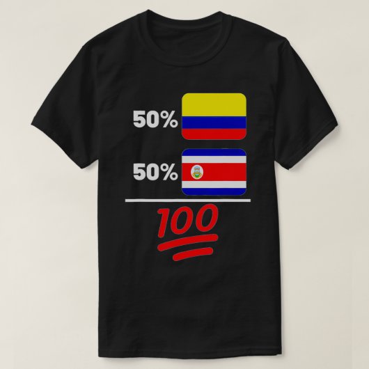 Costa Ricaans Plus Colombiaans Mi Vlag Erfgoed T-shirt (Design voorkant)