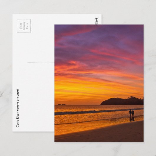 Costa Ricaans stel zonsondergang Briefkaart (Voorkant / Achterkant)