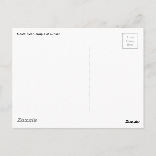 Costa Ricaans stel zonsondergang Briefkaart (Achterkant)