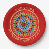 Costa Ricaanse kunst met aanpasbare tekst Papieren Bordje (Voorkant)