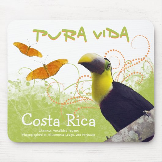 Costa Ricaanse Pura Vida Toucan Mousepad Muismat (Voorkant)
