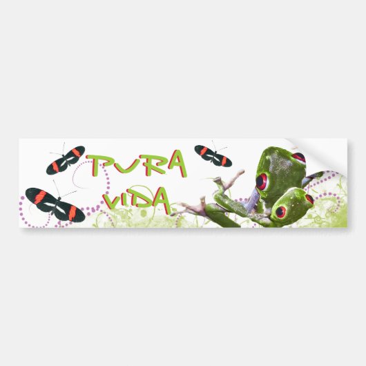 Costa Ricaanse Pura Vida Tree Frog Bumpersticker (Voorkant)