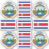 Costa Ricaanse staatssymbolen / wapenschild en vla Sticker (Voorkant)
