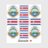 Costa Ricaanse staatssymbolen / wapenschild en vla Sticker (Vel)