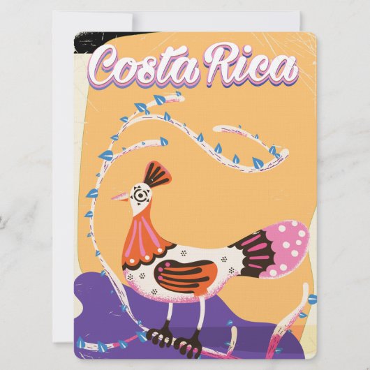 Costa Ricaanse vintage reiskaart Kaart (Voorkant)