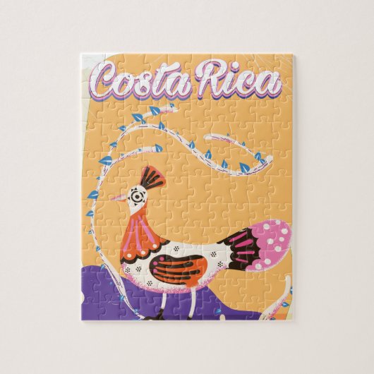 Costa Ricaanse vintage reisprent Legpuzzel (Verticaal)