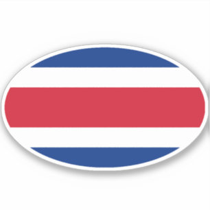 Costa Ricaanse vlag Ovaal Sticker