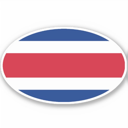 Costa Ricaanse vlag Ovaal Sticker (Voorkant)