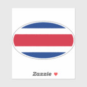 Costa Ricaanse vlag Ovaal Sticker (Vel)