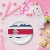 Costa Ricaanse vlag Papieren Bordje (Feest)