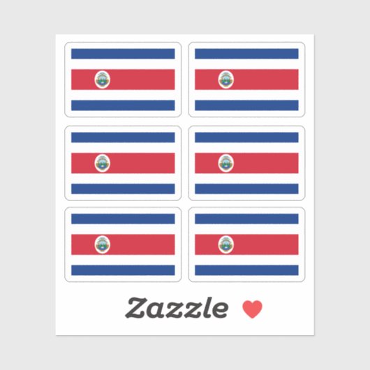 Costa Ricaanse vlag Sticker (Vel)