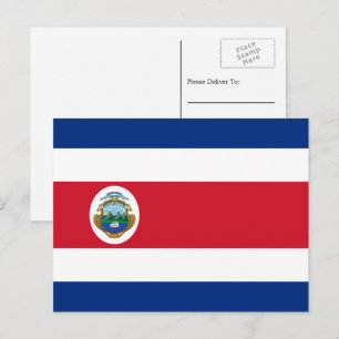 Costa Ricaanse vlag, vlag van Costa Rica Briefkaart