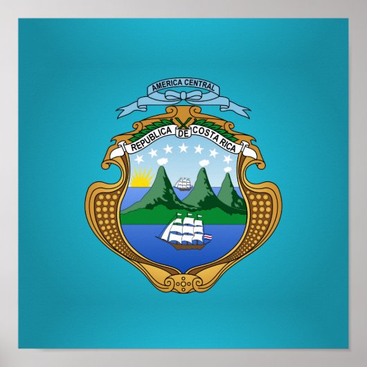 Costa Ricaanse wapenschild Poster (Voorkant)
